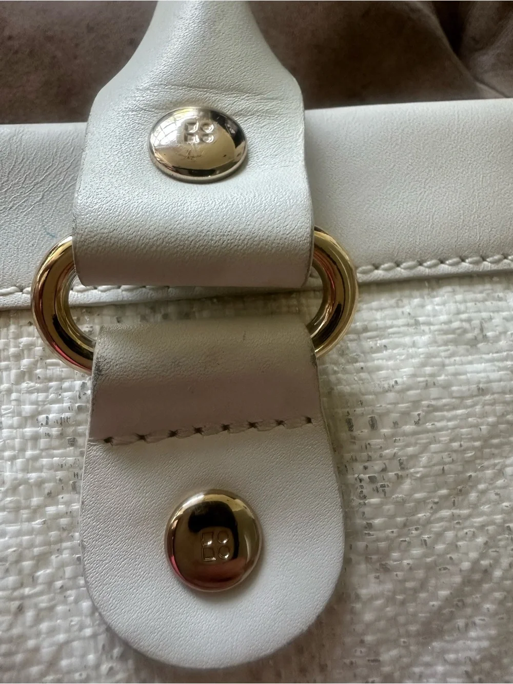 kate spade Ivory Woven & Leather Satchel